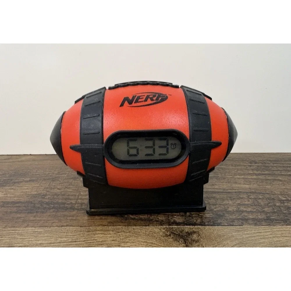 Nerf Touchdown Football Alarm Clock Hasbro Black & Red NFL Authentic Sounds